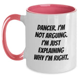 Funny Dancer Gifts from Men to Dancer, Gifts for Dancer, Two Tone Coffee Mug, Christmas Unique Mugs - Main